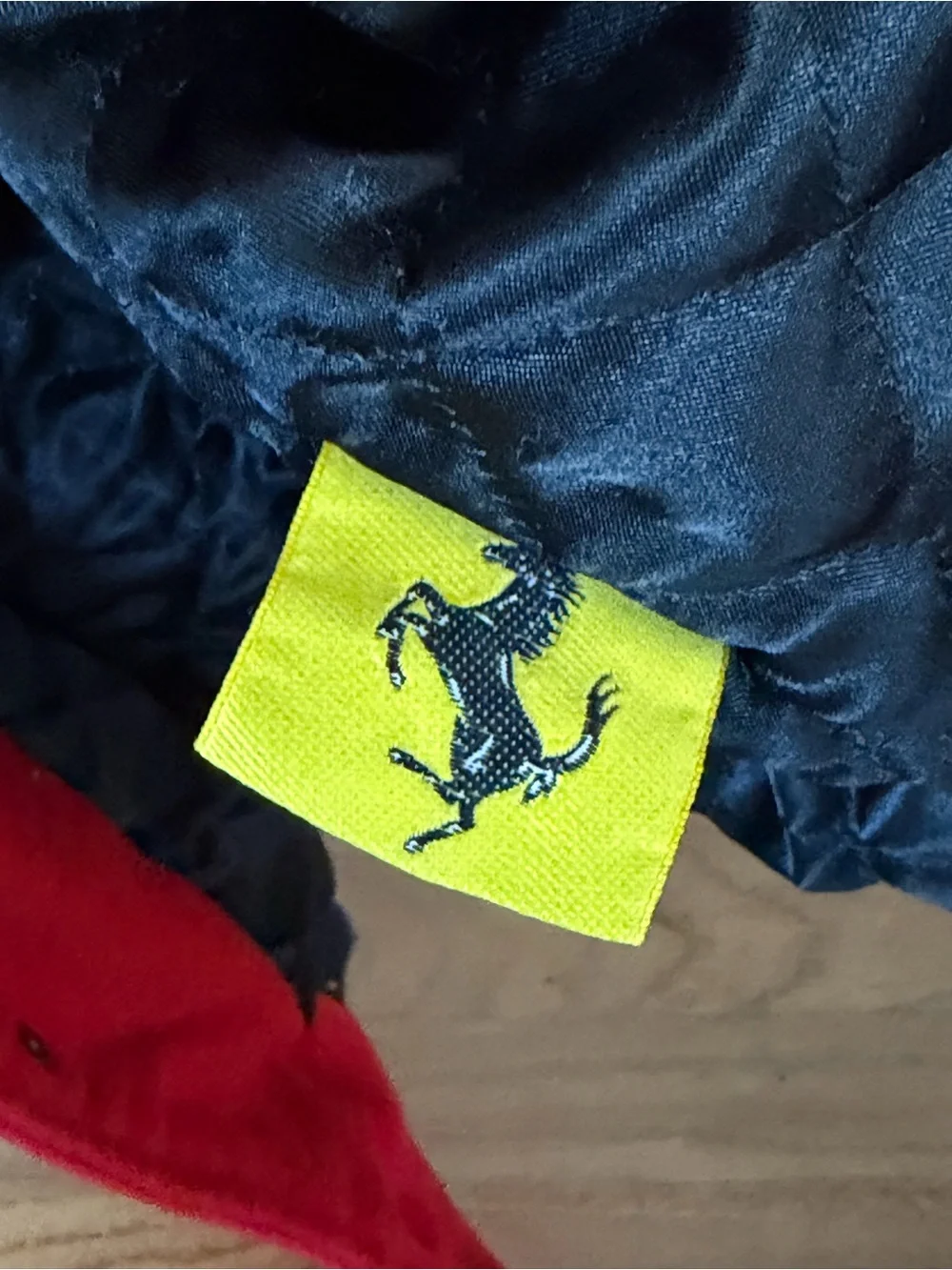 Ferrari Red Wool Bomber Jacket with Yellow Shield Patch Large - Picture 7 of 11